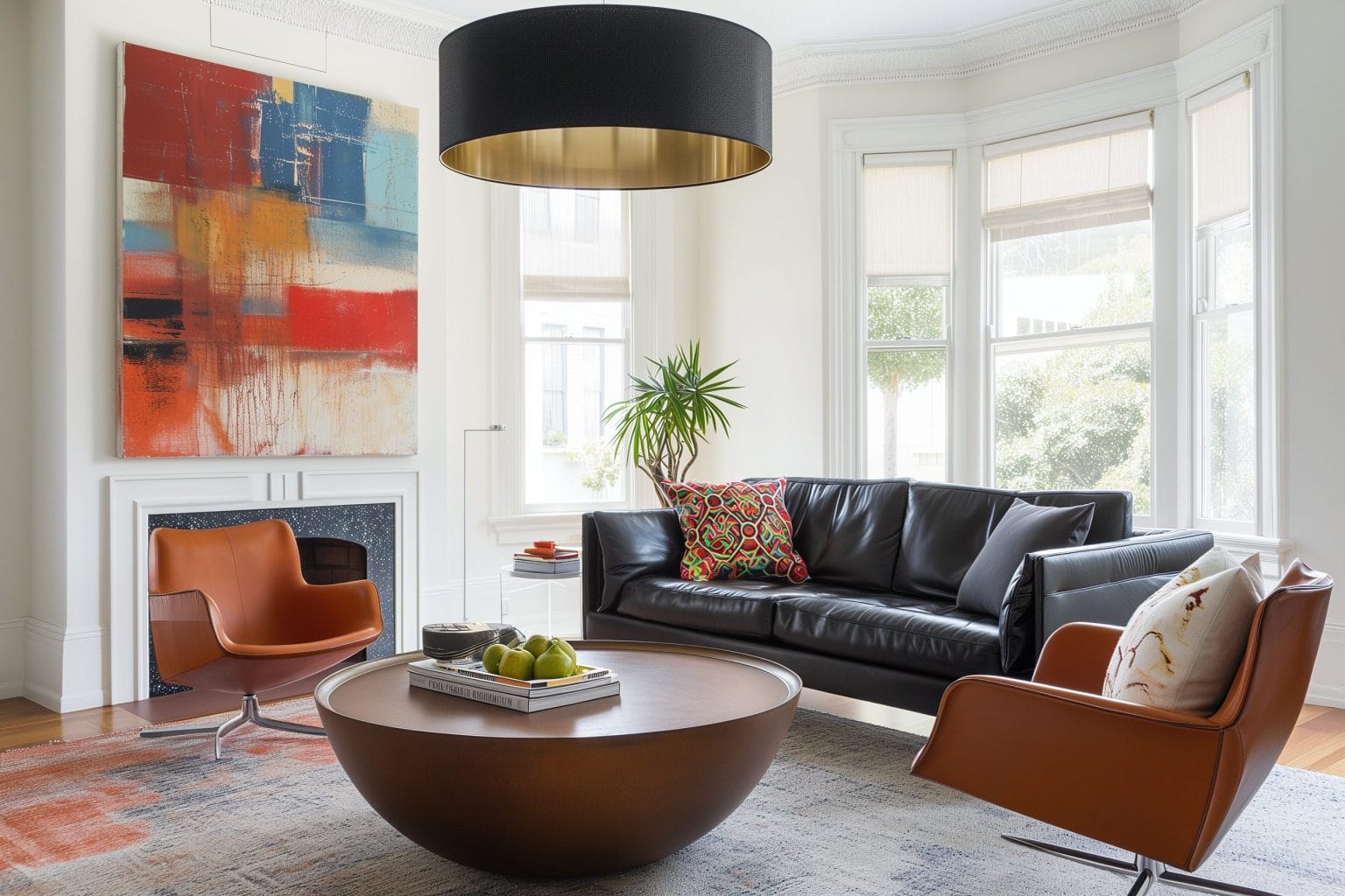 Vintage Mid Century Modern Interior Design and Upholstery Fabric