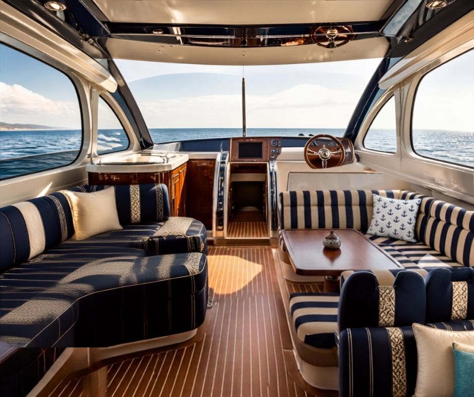 Marine boat upholstery fabric