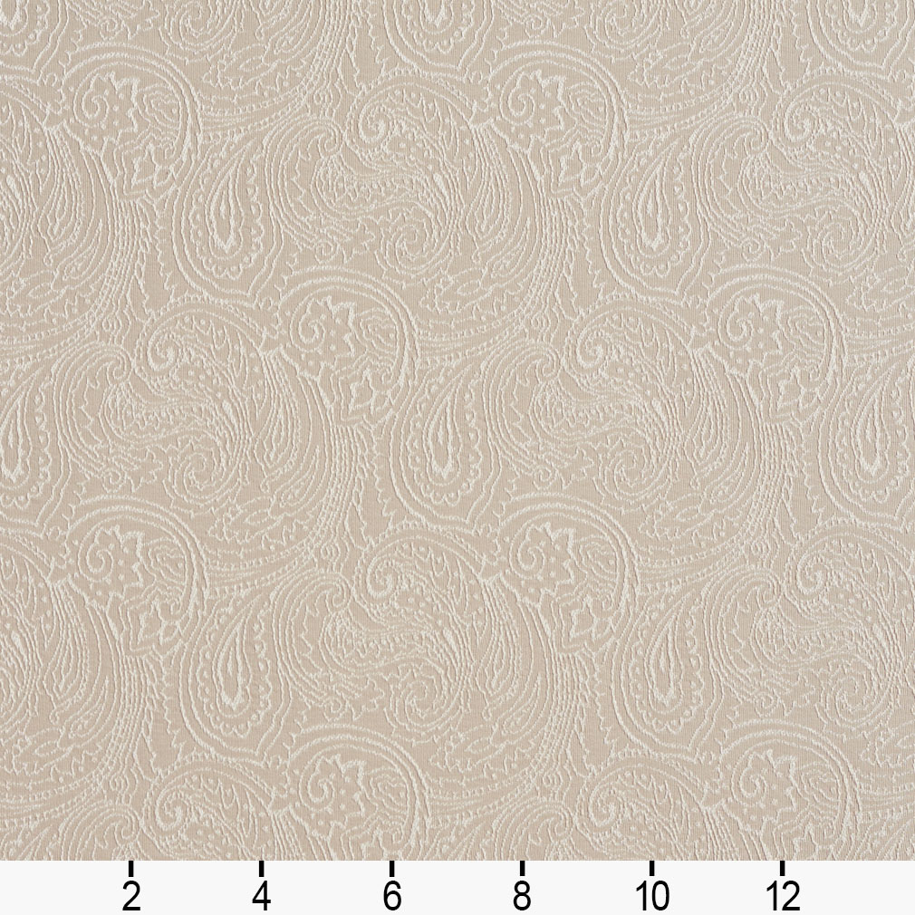 Linen Beige and White Abstract Decorative Paisley Pattern Damask ...