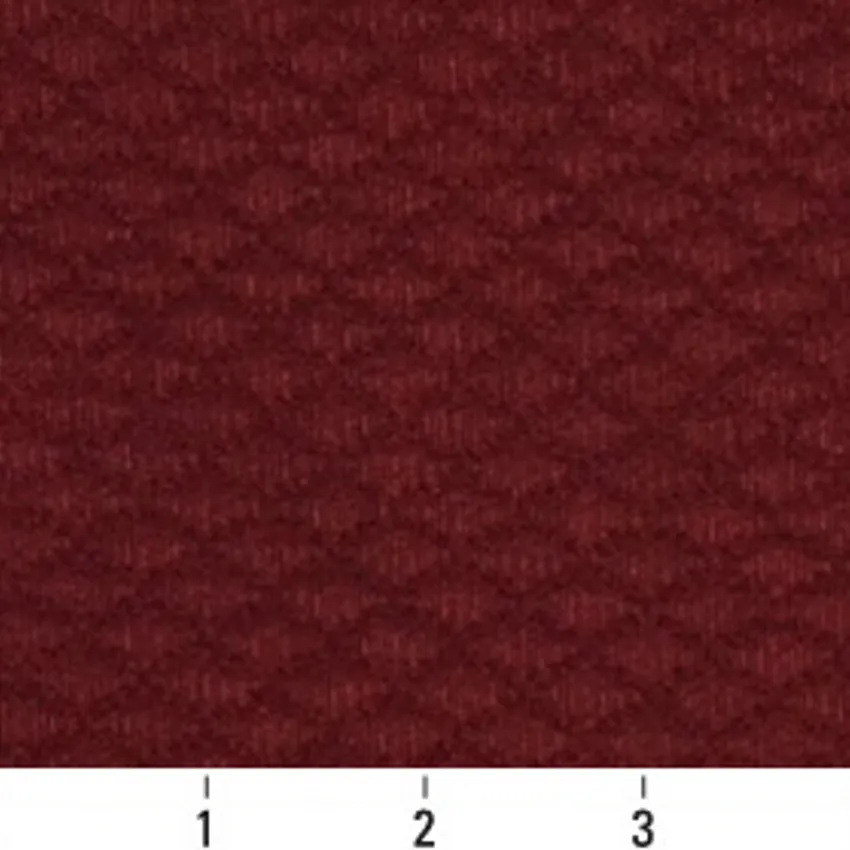 Garnet Burgundy Contemporary Damask Upholstery Fabric by the Yard — Scale in inches