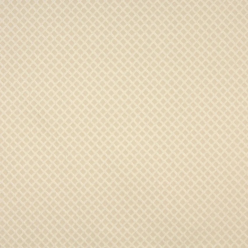 Ecru Diamond Beige and White Abstract Damask Drapery and Upholstery Fabric by the Yard