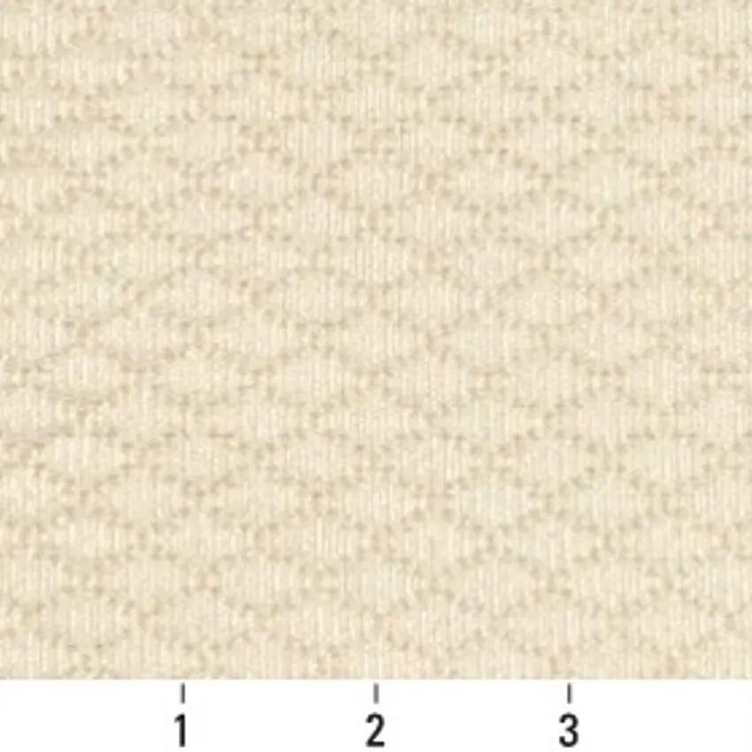 Champagne Diamond White Contemporary Damask Upholstery Fabric by the Yard — Scale in inches