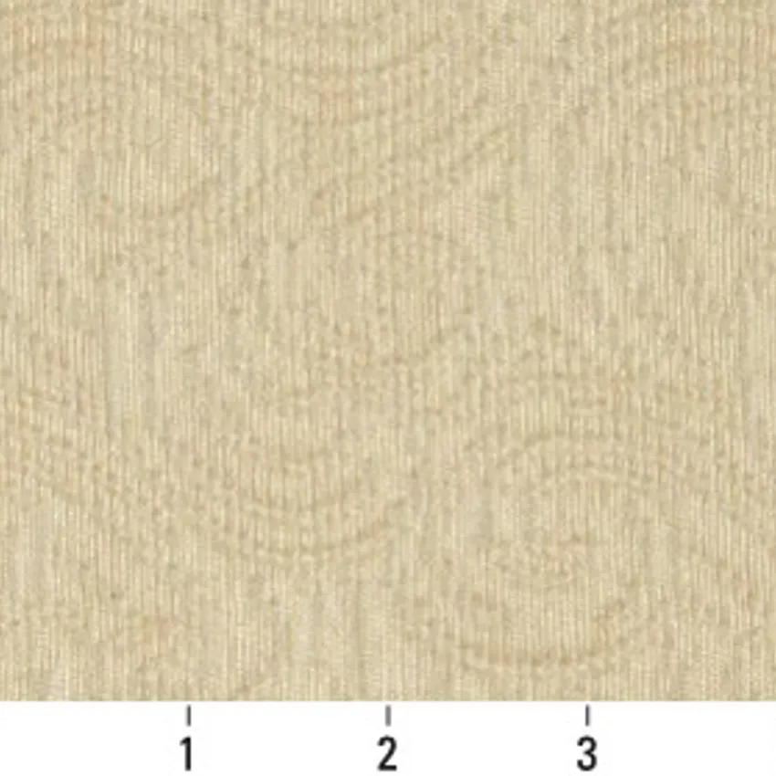Bisque Beige Contemporary Damask Upholstery Fabric by the Yard — Scale in inches