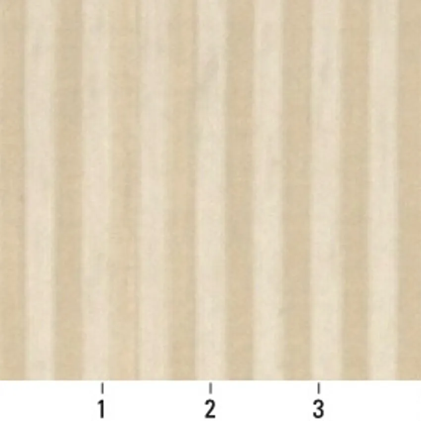 Ecru Stripe Beige and White Small Scale Damask Drapery and Upholstery Fabric by the Yard — Scale in inches