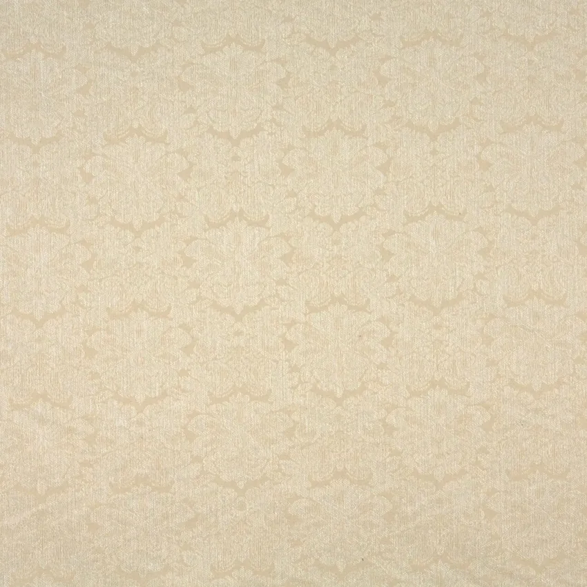 Ivory Beige and White Floral Damask Upholstery Fabric by the Yard