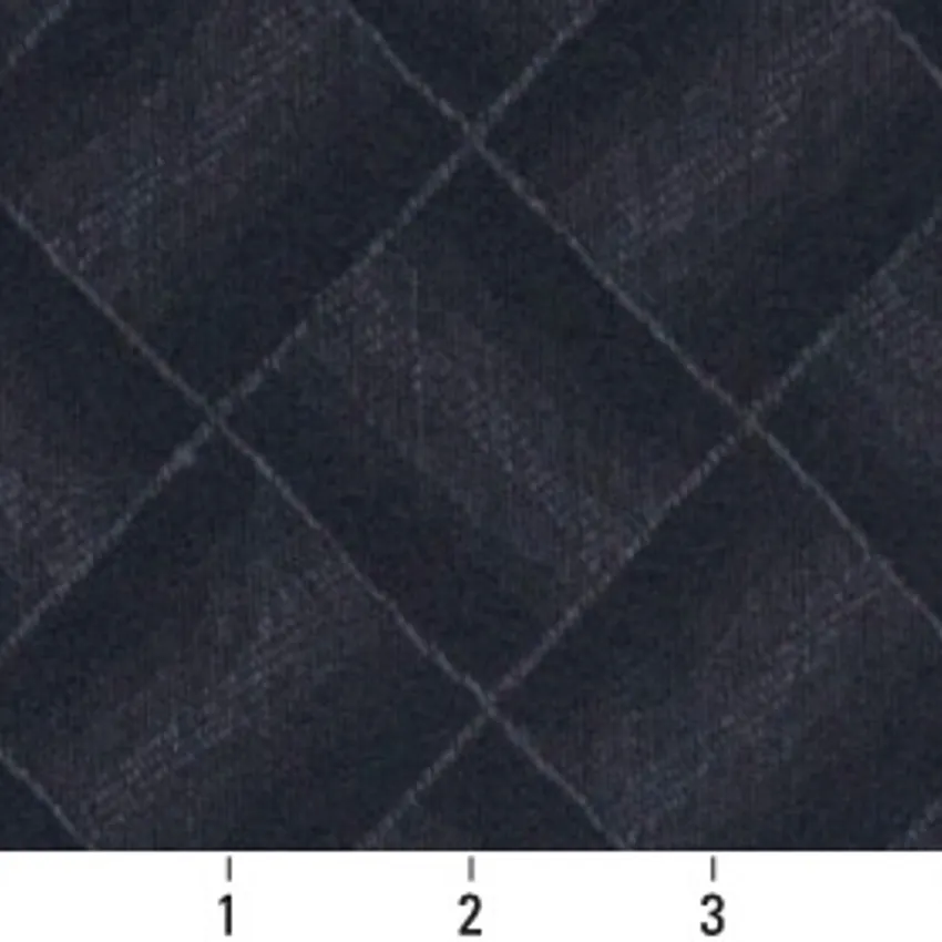 Dark Blue Contemporary Damask Upholstery Fabric by the Yard — Scale in inches
