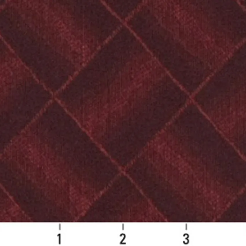 Burgundy Contemporary Damask Upholstery Fabric by the Yard — Scale in inches