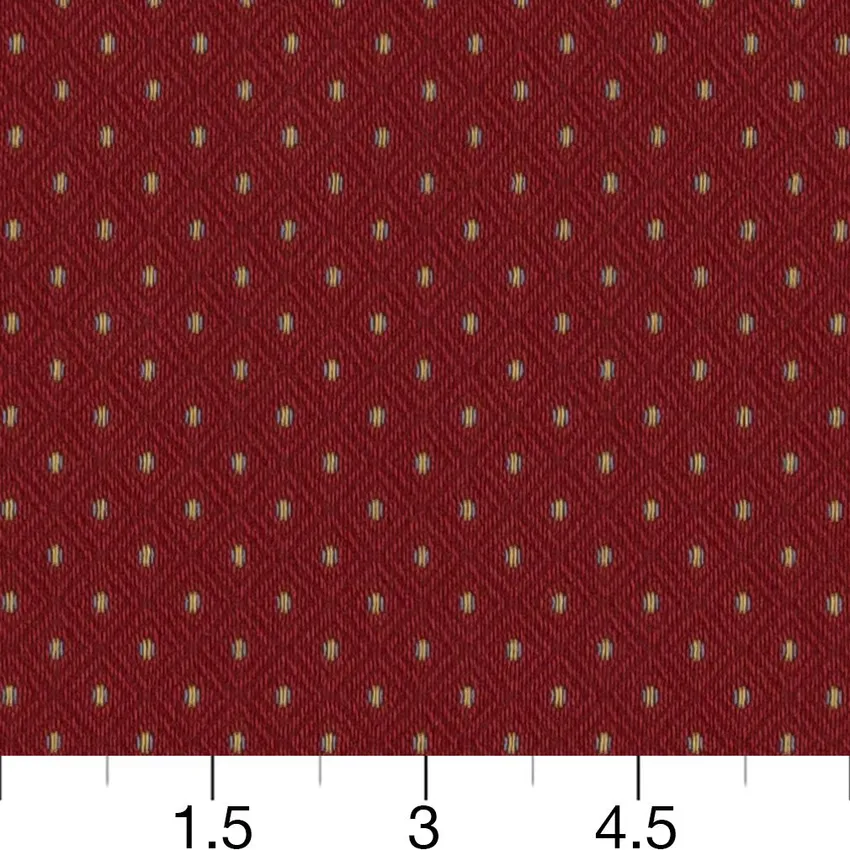 Cherry Burgundy Diamond Damask Drapery and Upholstery Fabric by the Yard — Scale in inches