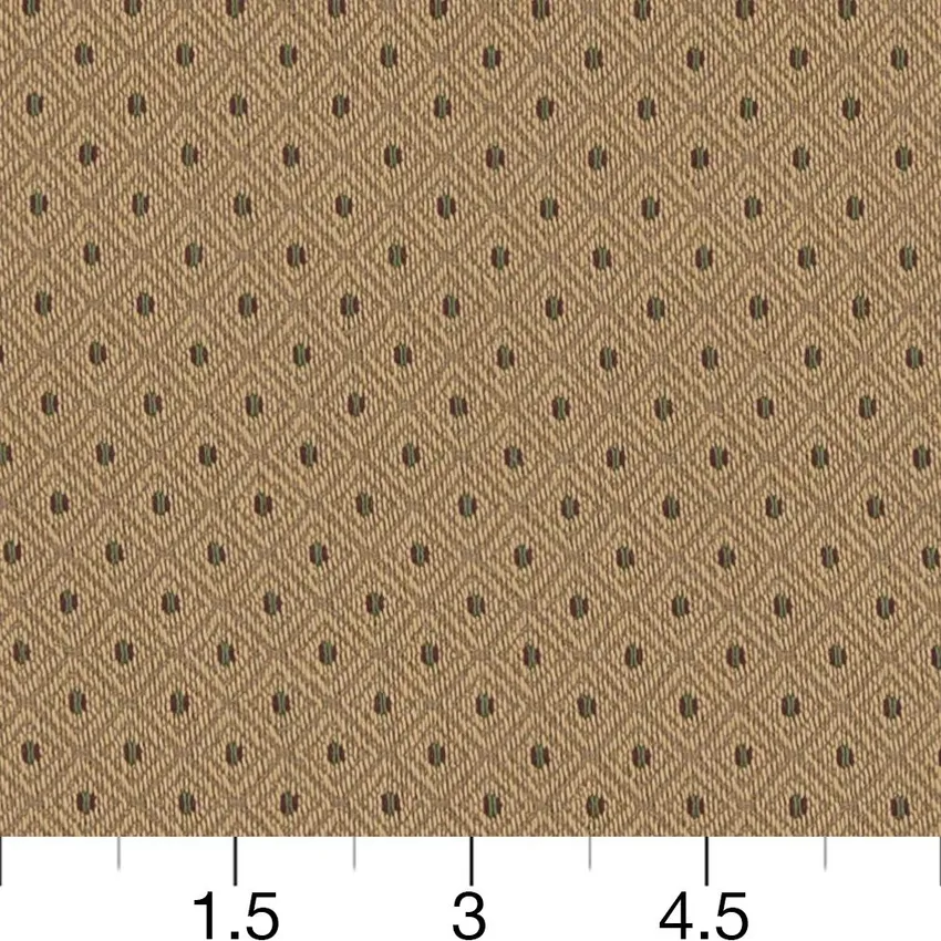 Dune Green Diamond Damask Drapery and Upholstery Fabric by the Yard — Scale in inches