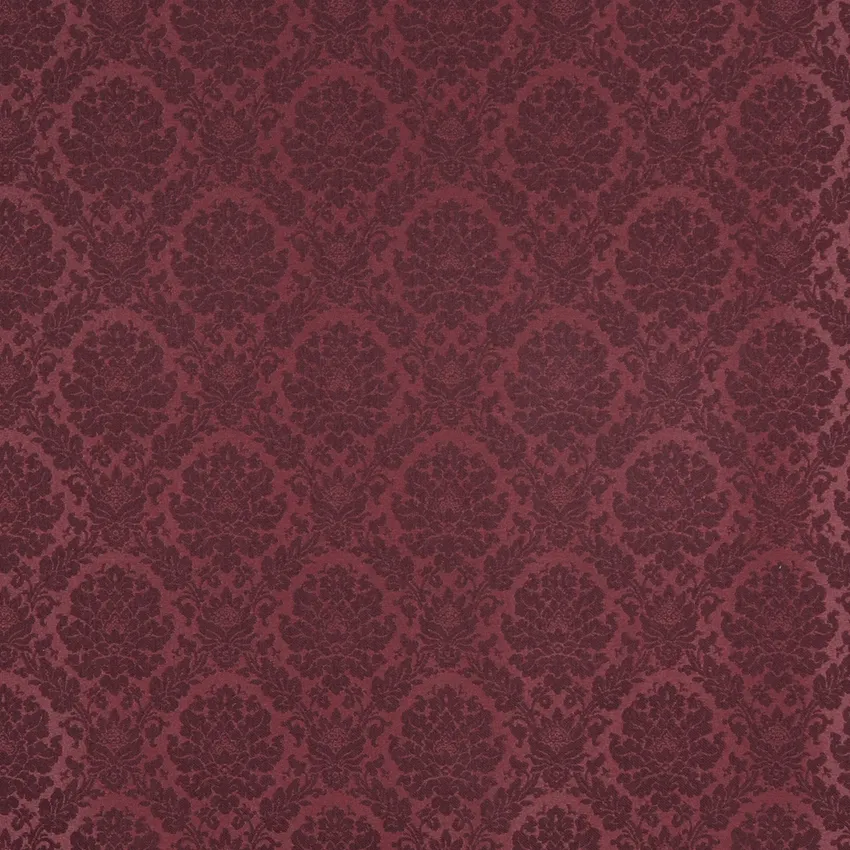 Burgundy Floral Damask Upholstery Fabric by the Yard