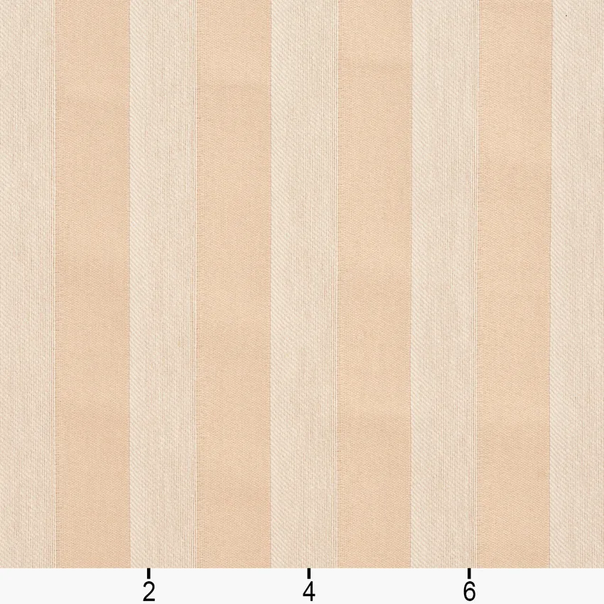 Natural White Stripe Damask Drapery and Upholstery Fabric by the Yard — Scale in inches