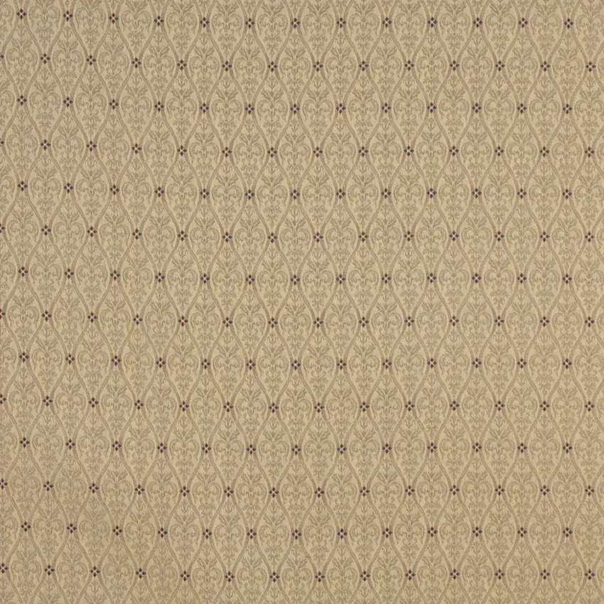 Pecan Beige Small Scale Damask Upholstery Fabric by the Yard