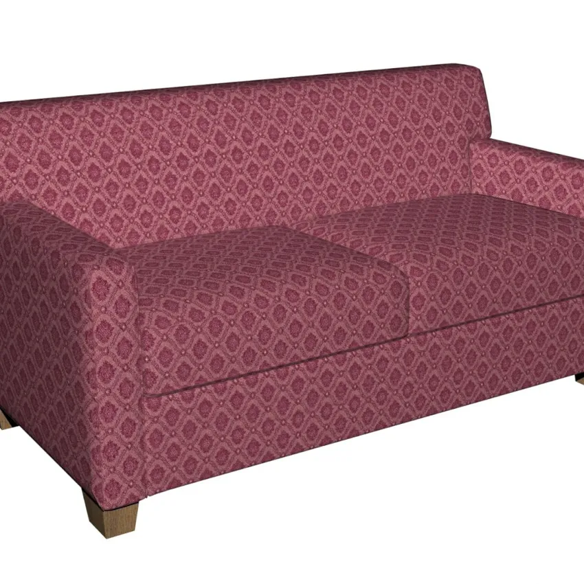 Cabernet Burgundy Small Scale Damask Upholstery Fabric by the Yard — Fabric on furniture