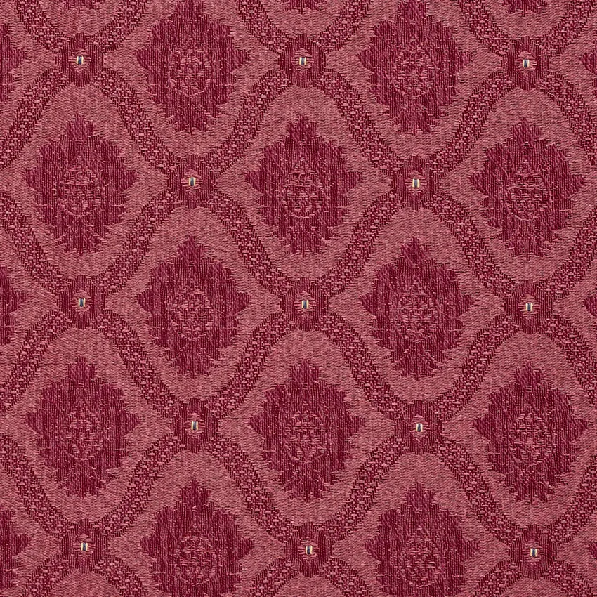 Cabernet Burgundy Small Scale Damask Upholstery Fabric by the Yard
