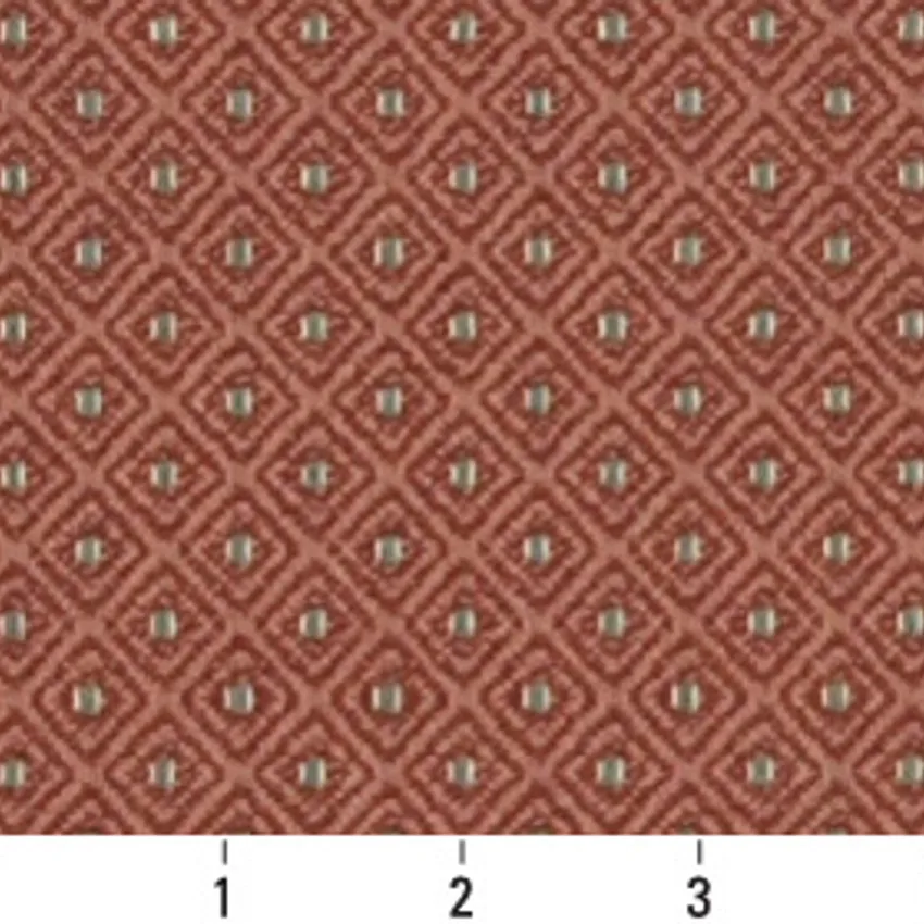 Apricot Coral Abstract Damask Upholstery Fabric by the Yard — Scale in inches