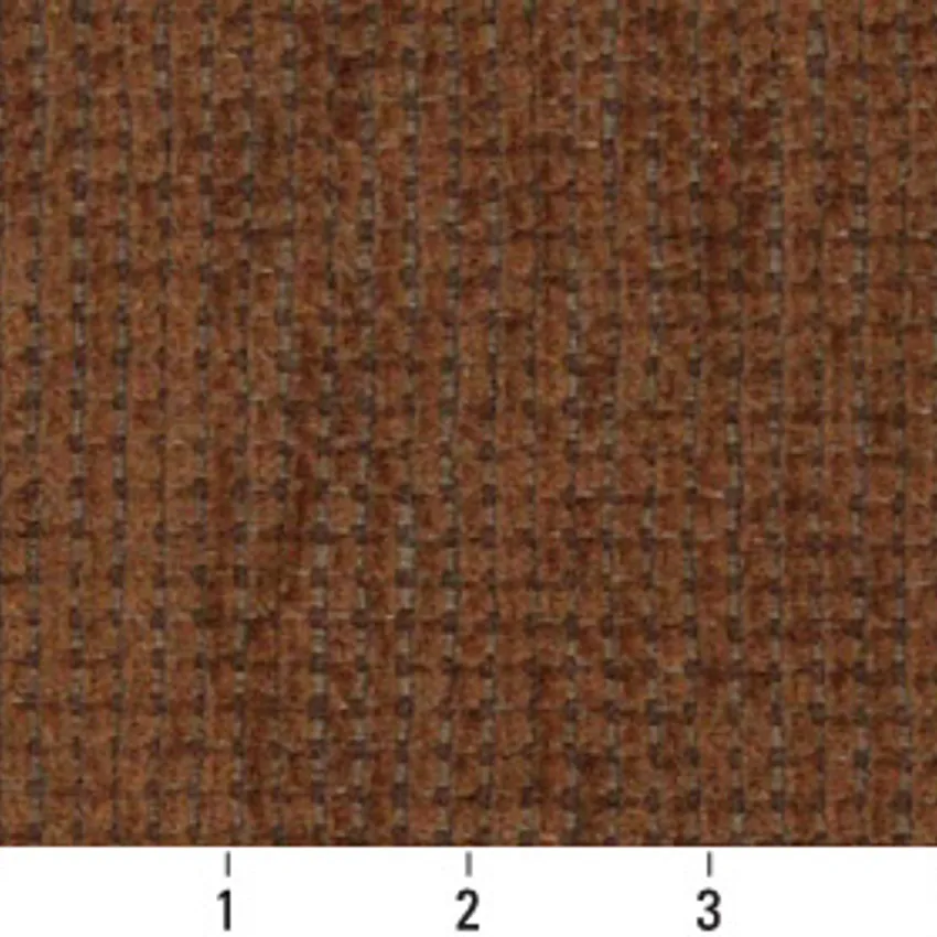 Pecan Brown Plain Chenille Upholstery Fabric by the Yard — Scale in inches