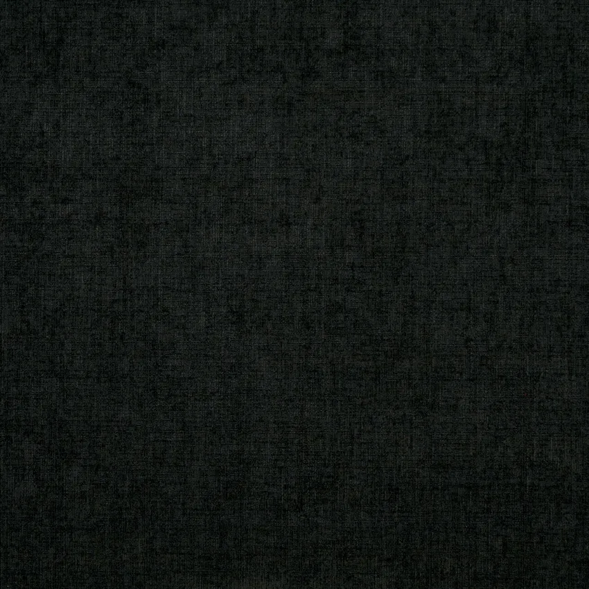 Onyx Black Plain Chenille Upholstery Fabric by the Yard
