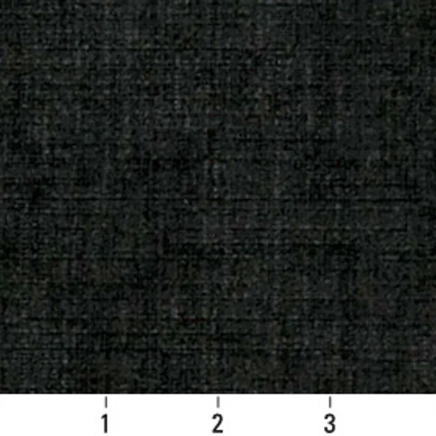 Onyx Black Plain Chenille Upholstery Fabric by the Yard — Scale in inches
