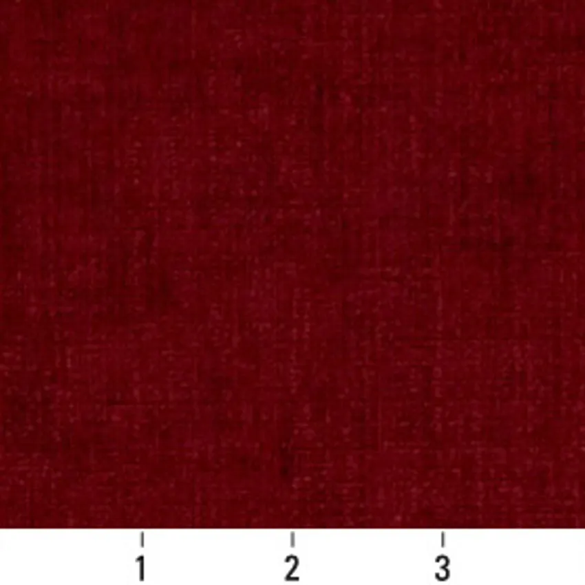 Ruby Burgundy Plain Chenille Upholstery Fabric by the Yard — Scale in inches