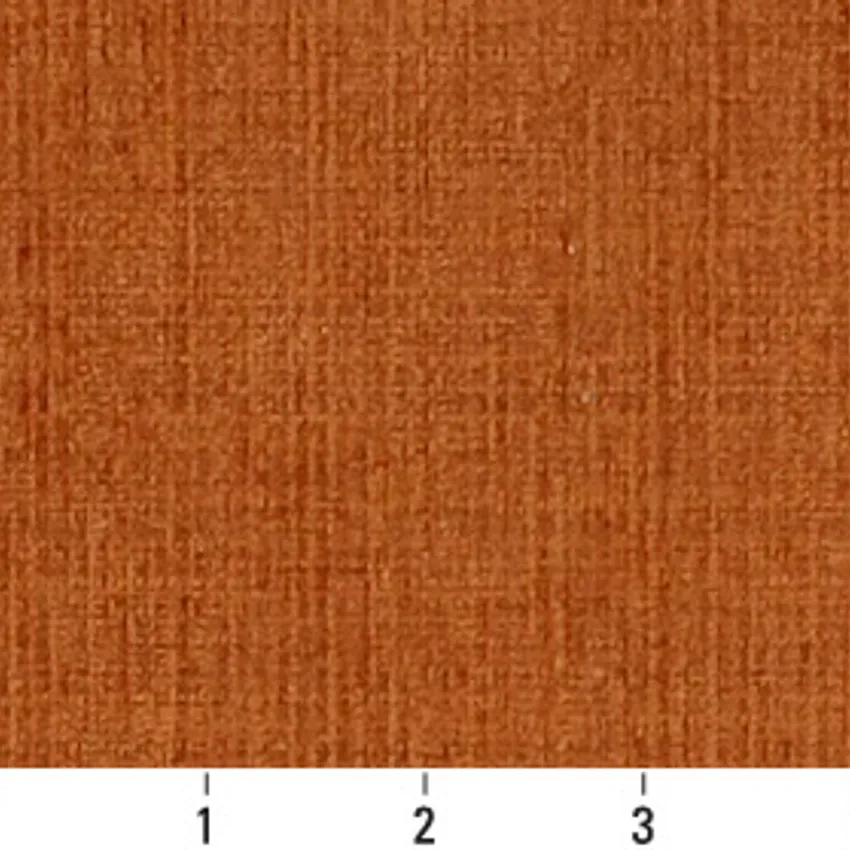Sienna Coral and Gold Plain Chenille Upholstery Fabric by the Yard — Scale in inches