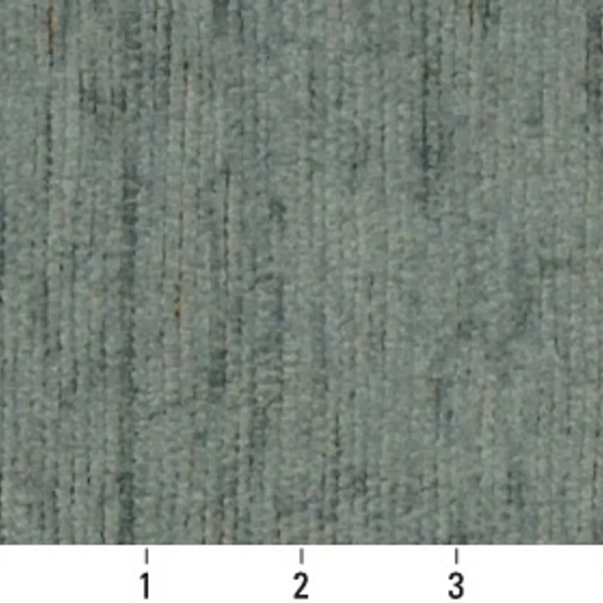 Cypress Green Plain Chenille Upholstery Fabric — Scale in inches