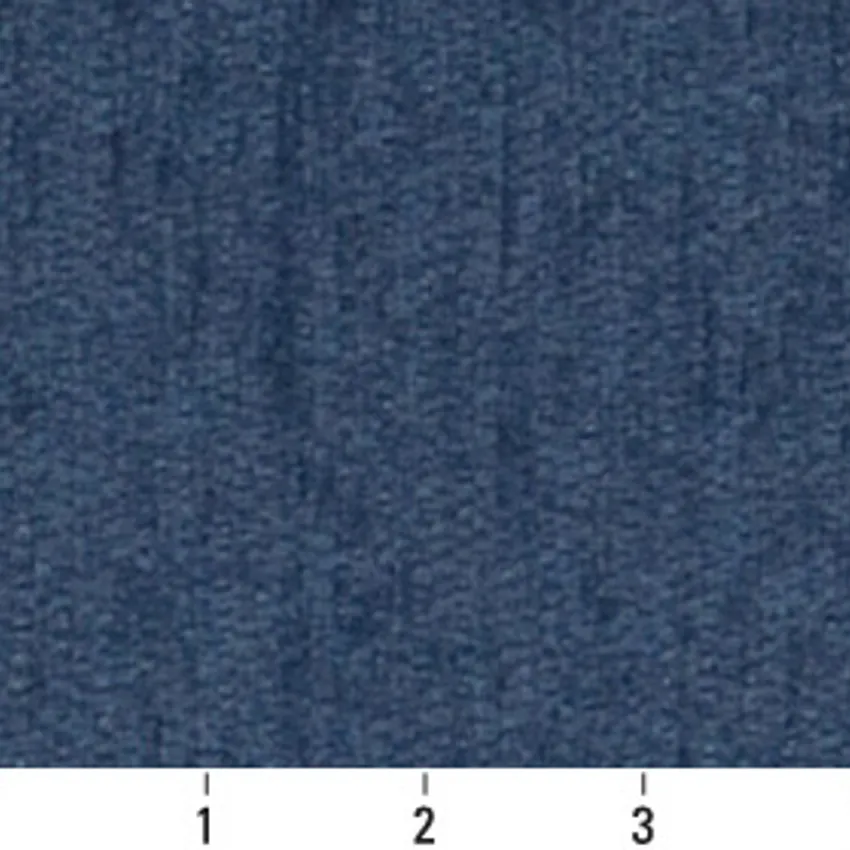 Ocean Dark Blue Plain Chenille Upholstery Fabric — Scale in inches