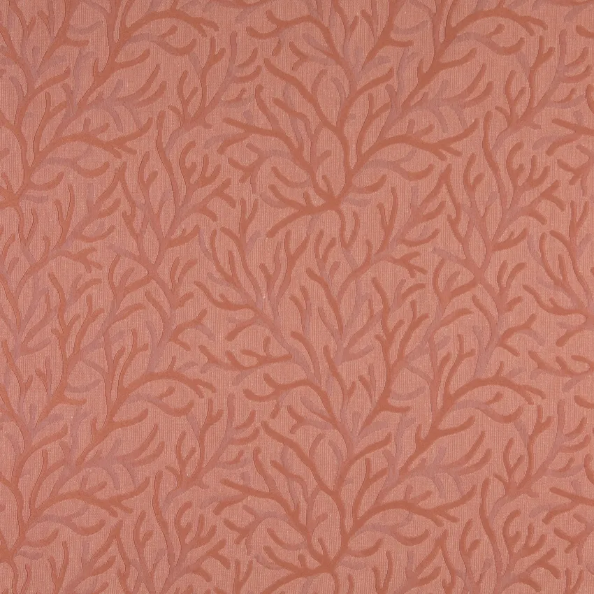 Blush Meadow Pink Foliage Brocade Upholstery Fabric by the Yard
