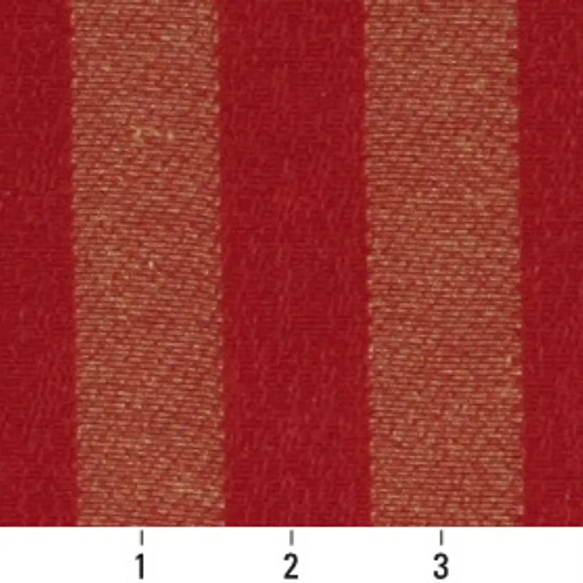Ruby Stripe  Small Scale Brocade Upholstery Fabric by the Yard — Scale in inches
