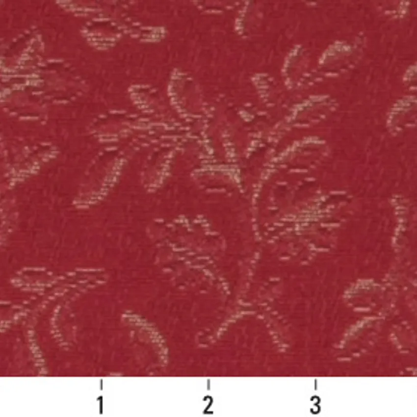 Ruby Petal  Floral Brocade Upholstery Fabric by the Yard — Scale in inches