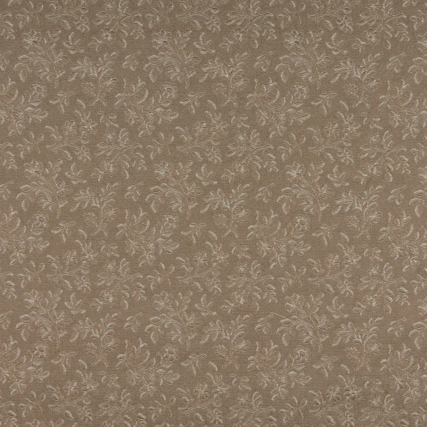 Desert Petal Beige and Brown Floral Brocade Upholstery Fabric by the Yard