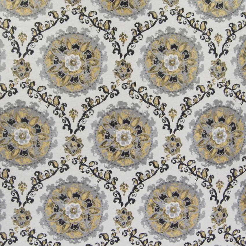 Dusk Black Suzani Jacquard Upholstery Fabric by the Yard G5896 KOVI
