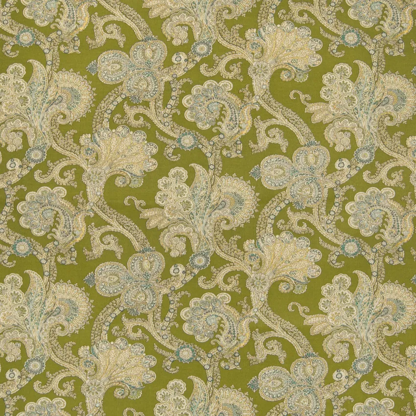 Grass Green Floral Outdoor Upholstery Fabric by the Yard
