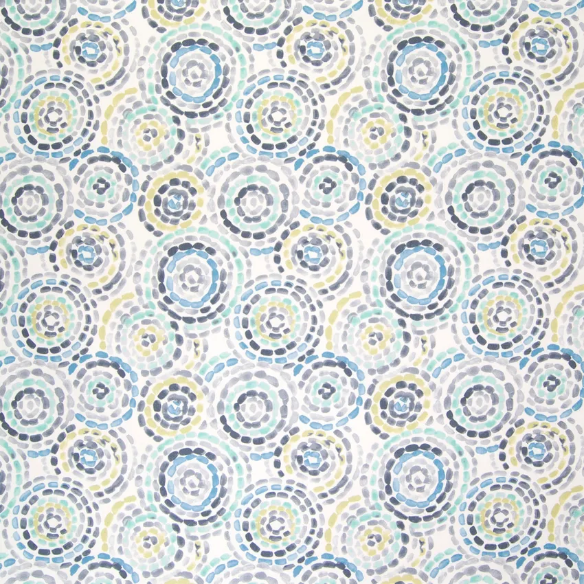 Marine Blue Suzani Print Drapery and Upholstery Fabric by the Yard