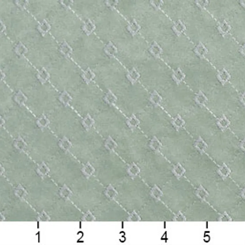 Jade Light Green Abstract Diamond Microfiber Upholstery Fabric — Scale in inches