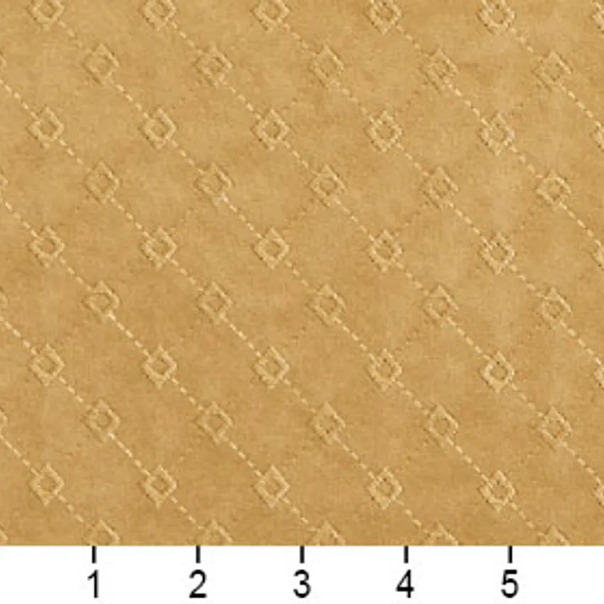 Yellow Gold Abstract Diamond Microfiber Upholstery Fabric — Scale in inches