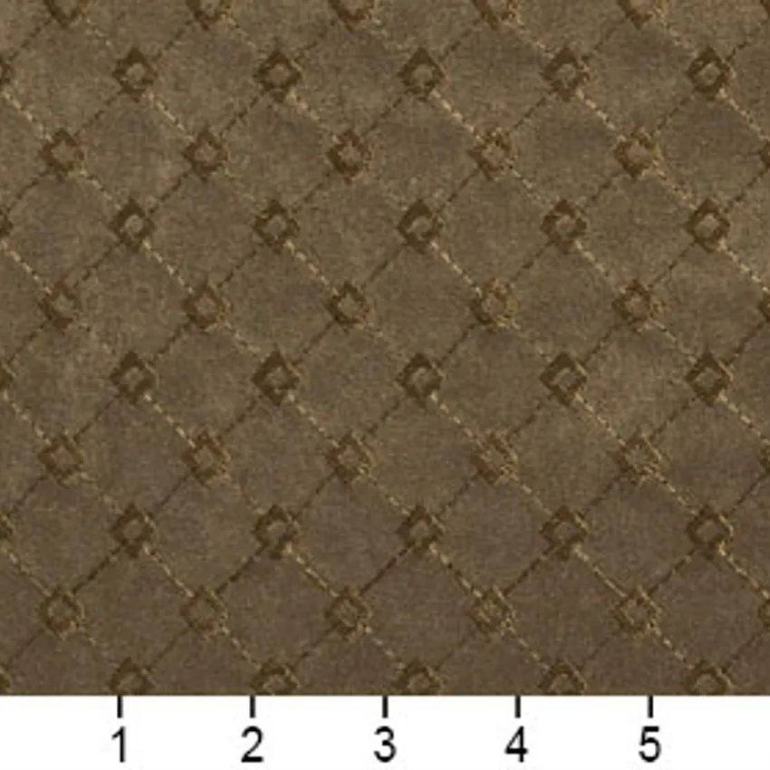 Marsh Dark Green Abstract Diamond Microfiber Upholstery Fabric — Scale in inches