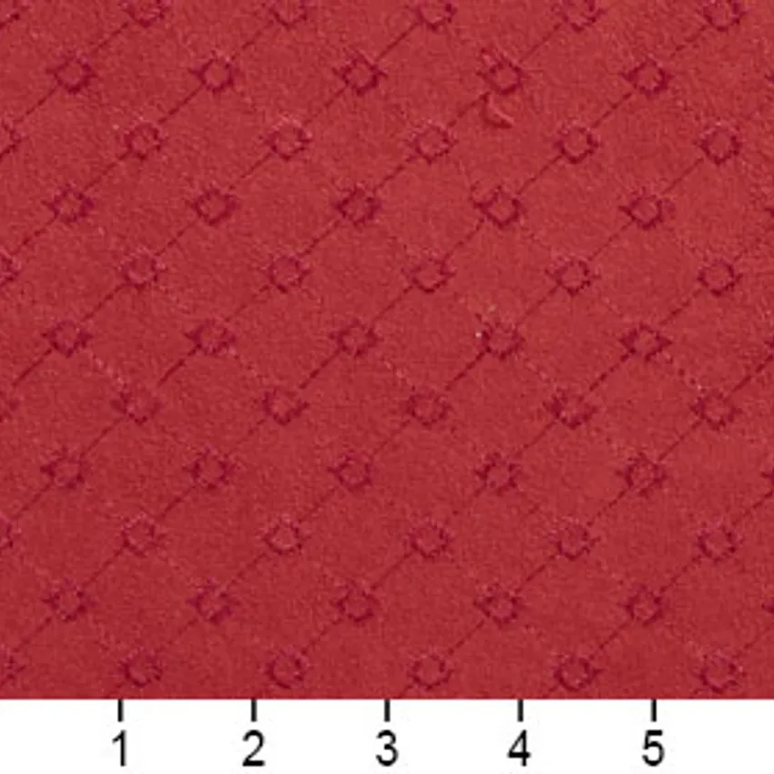 Red and Burgundy Abstract Diamond Microfiber Upholstery Fabric — Scale in inches