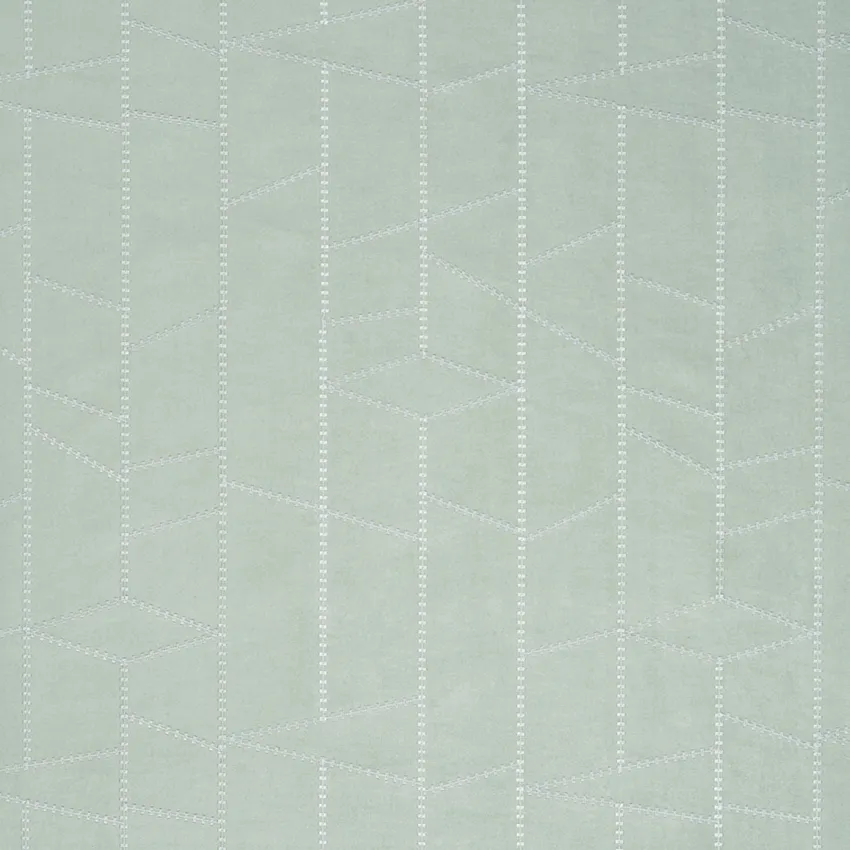 Jade and Light Blue Geometric Ultrastitch Abstract Microfiber Upholstery Fabric