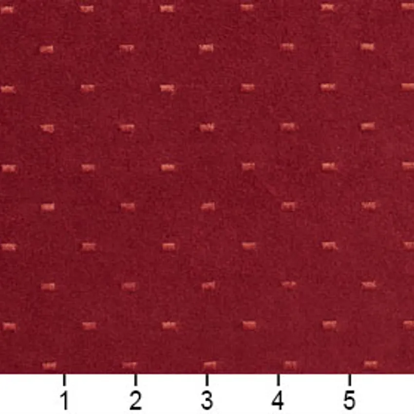 Wine Red Burgundy Dot Abstract Microfiber Upholstery Fabric — Scale in inches