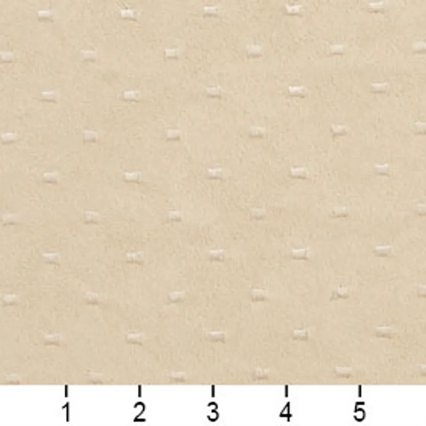Linen Beige and White Dot Abstract Microfiber Upholstery Fabric — Scale in inches