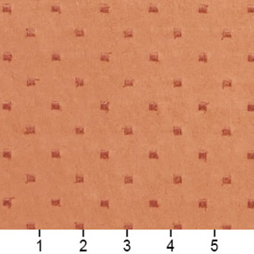 Apricot and Coral Dot Abstract Microfiber Upholstery Fabric — Scale in inches