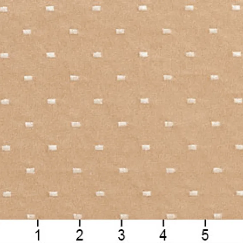 Beige and Brown Dot Abstract Microfiber Upholstery Fabric — Scale in inches