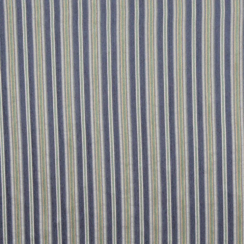 Iris Dark Blue and Light Blue Stripes Chenille  Upholstery Fabric by the Yard