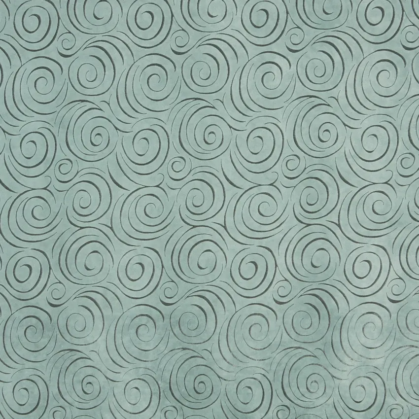 Light Blue Aqua Abstract Swirls Microfiber Upholstery Fabric