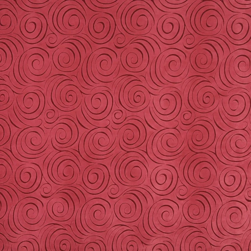 Crimson Burgundy Abstract Swirls Microfiber Upholstery Fabric
