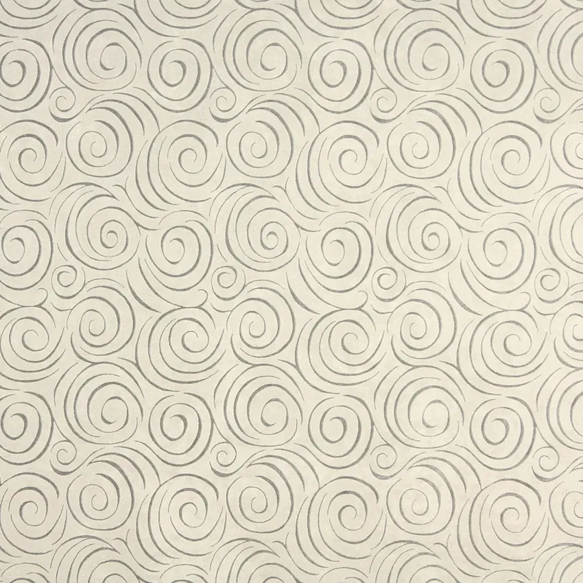 Stone Gray and White Abstract Swirls Microfiber Upholstery Fabric