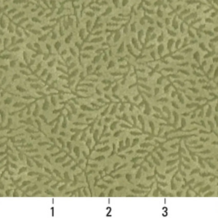 Light Green Country Foliage Microfiber Upholstery Fabric — Scale in inches