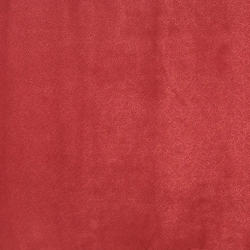 Crimson Red Pink Country Foliage Microfiber Upholstery Fabric