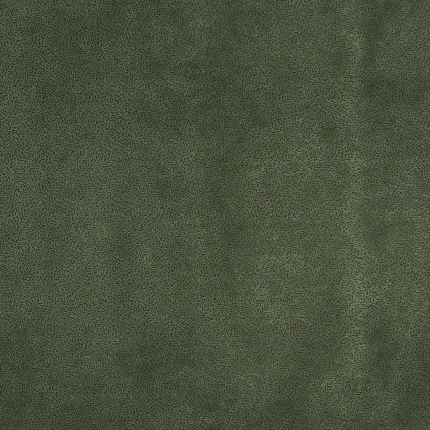 Willow Dark Green Country Foliage Microfiber  Upholstery Fabric