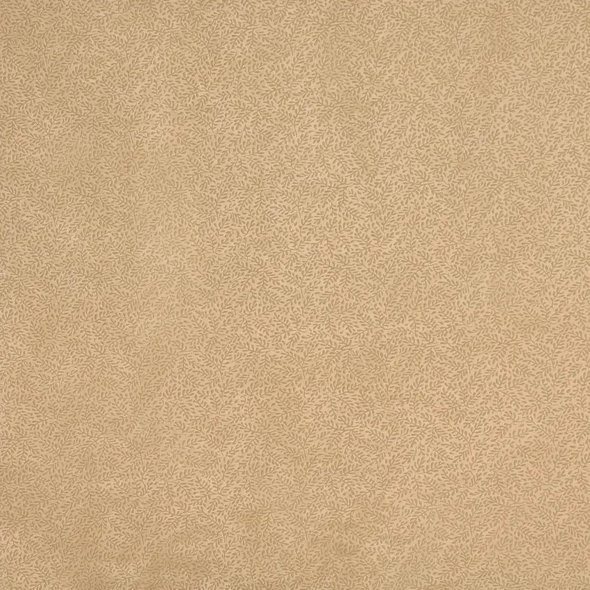 Camel Beige Country Foliage Microfiber  Upholstery Fabric